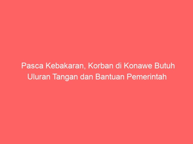 Pasca Kebakaran, Korban di Konawe Butuh Uluran Tangan dan Bantuan Pemerintah