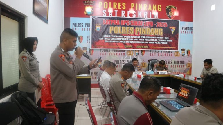 Polres Pinrang Gelar Latpra Ops Sikat Lipu 2025