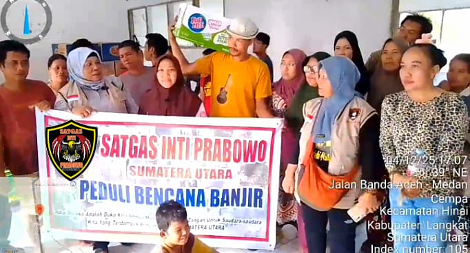 Satgas Inti Prabowo Sumut Berikan Bantuan Kemanusiaan bagi Warga Terdampak Banjir di Tanjung Pura