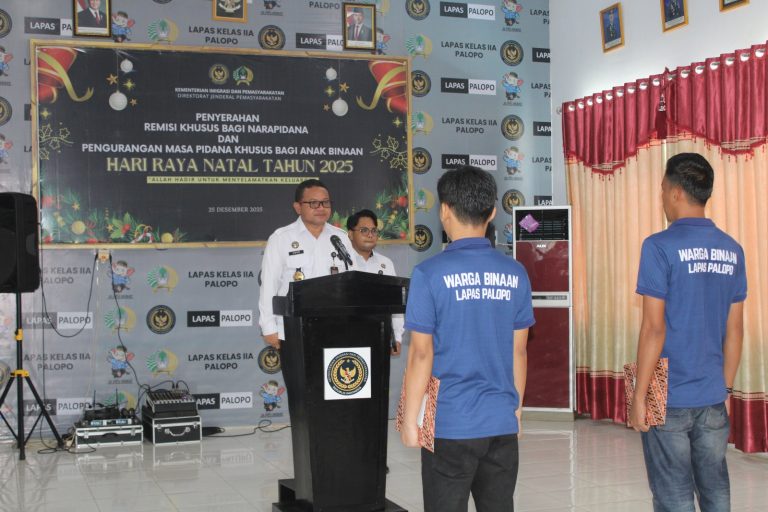 Apresiasi Natal 2025, 44 Warga Binaan Lapas Kelas IIA Palopo Terima Remisi
