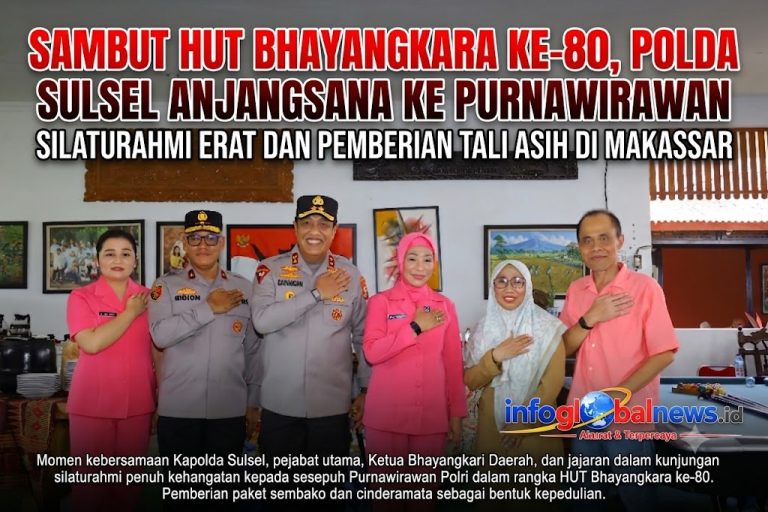 Sambut HUT Bhayangkara ke-80, Polda Sulsel Ajangsana ke Purnawirawan