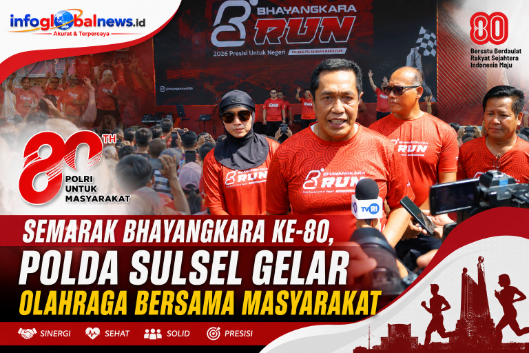 Semarak Bhayangkara ke-80, Polda Sulsel Gelar Olahraga Bersama Masyarakat