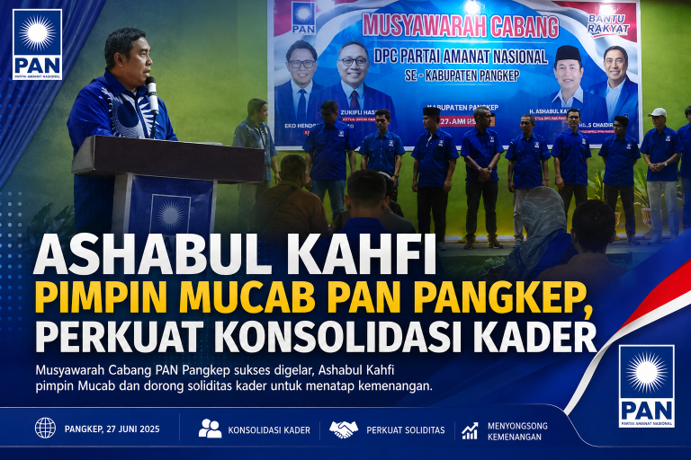 Ashabul Kahfi Pimpin Mucab PAN Pangkep,Perkuat Konsolidasi Kader