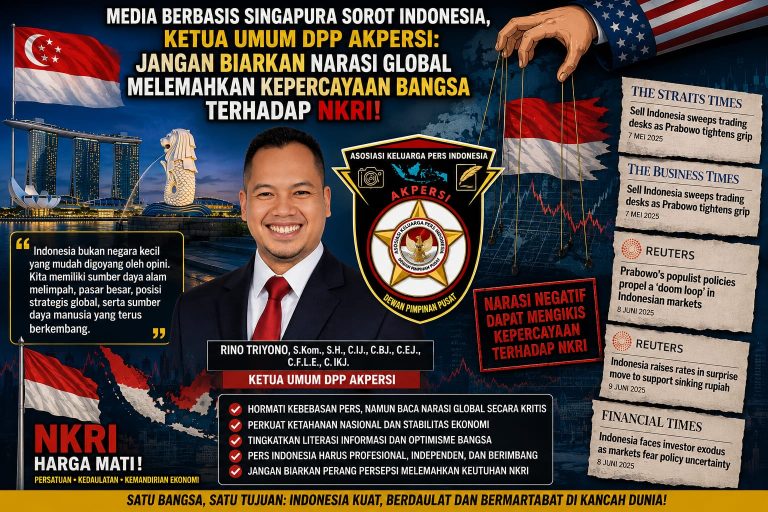 Ketum AKPERSI: Publik Harus Kritis Hadapi Pemberitaan Ekonomi RI di Media Singapura yang Dinilai Merugikan