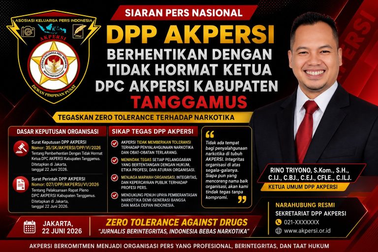 Akpersi Berhentikan Tidak Terhormat DPC Kabupaten Tanggamus