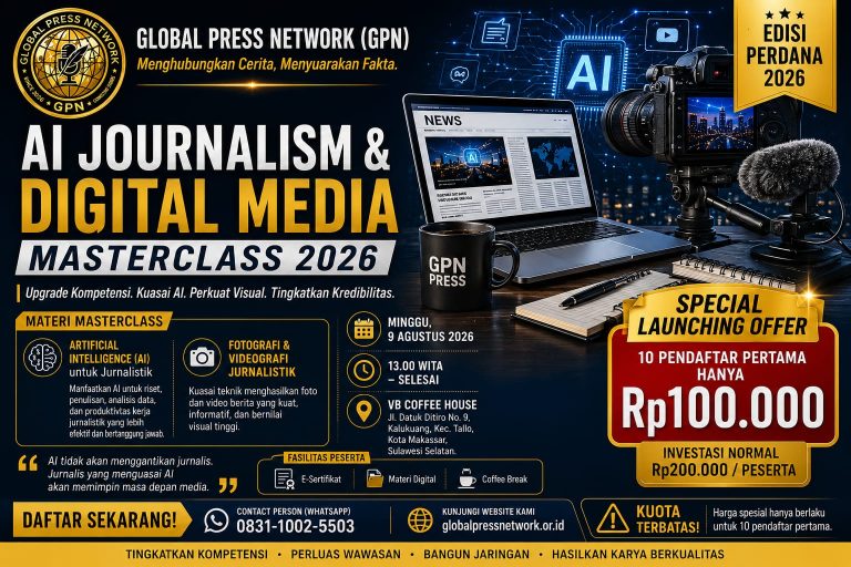 GPN Buka Pendaftaran Masterclass AI Jurnalistik & Media Digital 2026: Bekali Insan Media Hadapi Transformasi Zaman