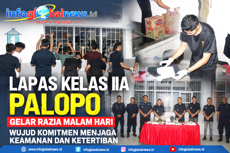 LAPAS KELAS IIA PALOPO GELAR RAZIA MALAM HARI, WUJUD KOMITMEN MENJAGA KEAMANAN DAN KETERTIBAN