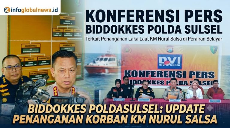 Konferensi Pers Biddokkes Polda Sulsel Terkait Penanganan Laka Laut KM Nurul Salsa di Perairan Selayar