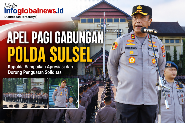 Apel Pagi Gabungan Polda Sulsel, Kapolda Sampaikan Apresiasi dan Dorong Penguatan Soliditas