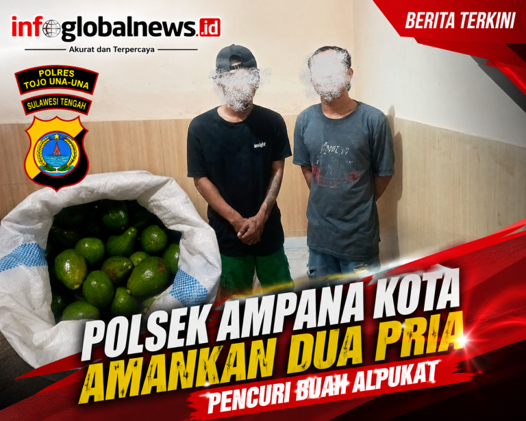 Polsek Ampana Kota Amankan Dua Pria Pencuri Buah Alpukat