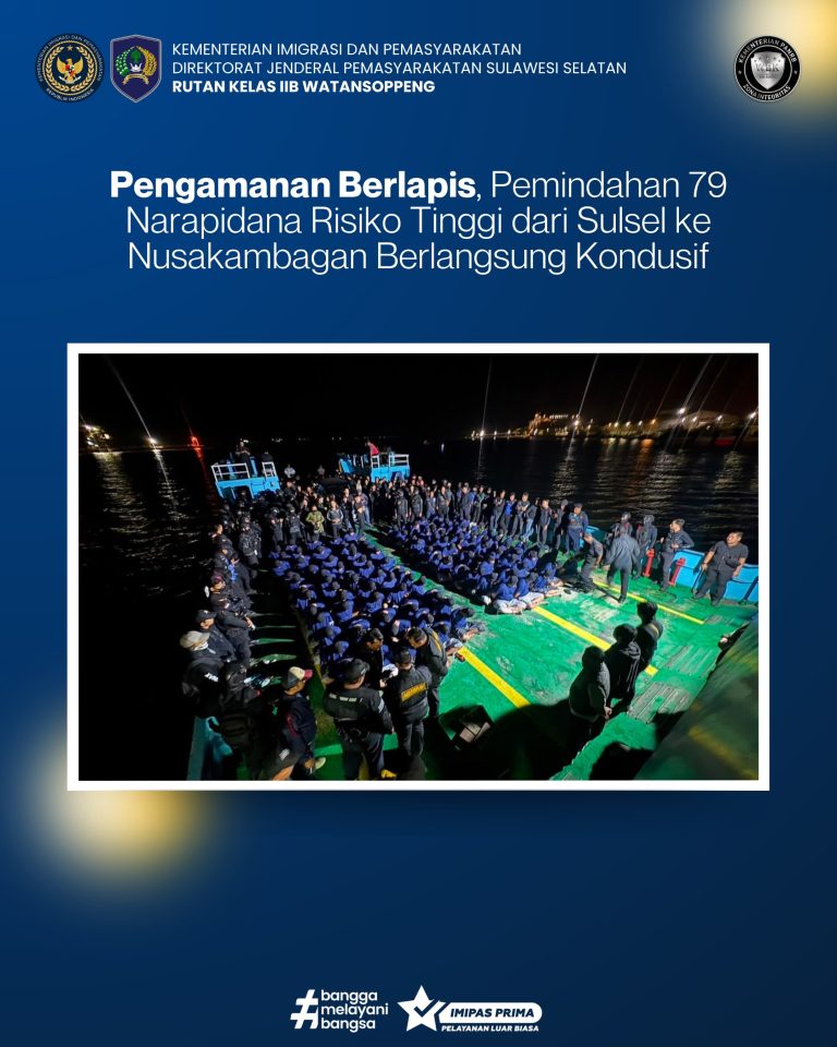 Pengamanan Berlapis, Pemindahan 79 Narapidana Risiko Tinggi dari Sulsel ke Nusakambagan Berlangsung Kondusif