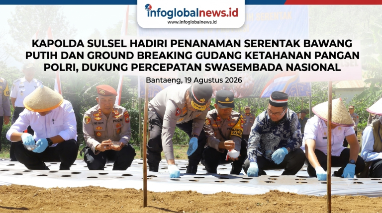 Kapolda Sulsel Hadiri Penanaman Serentak Bawang Putih dan Ground Breaking Gudang Ketahanan Pangan Polri, Dukung Percepatan Swasembada Nasional