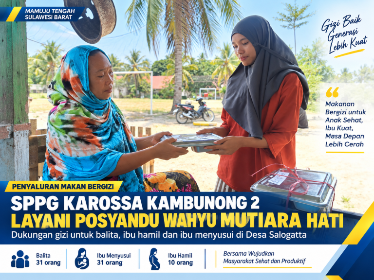 SPPG Karossa Kambunong 2 Salurkan Makan Bergizi ke Posyandu Wahyu Mutiara Hati Salogatta