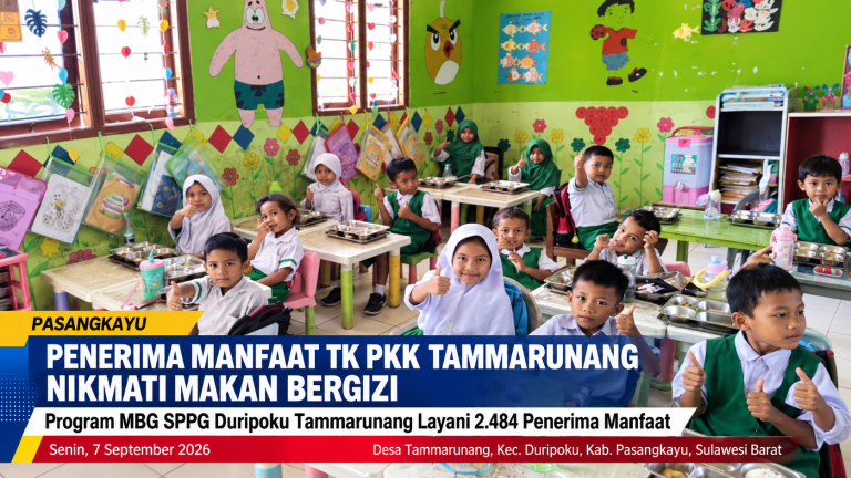 SPPG Duripoku Tammarunang Salurkan Makan Bergizi untuk 2.484 Penerima Manfaat, TK PKK Tammarunang Jadi Salah Satu Sasaran