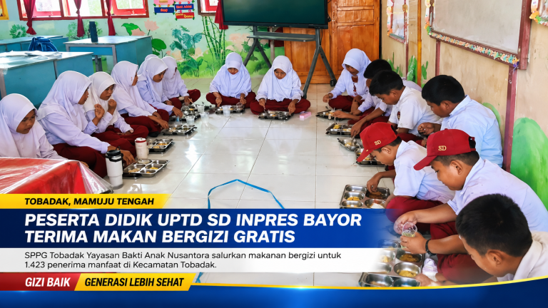 SPPG Tobadak Salurkan Makan Bergizi Gratis untuk 1.423 Penerima Manfaat, UPTD SD Inpres Bayor Ikut Terlayani