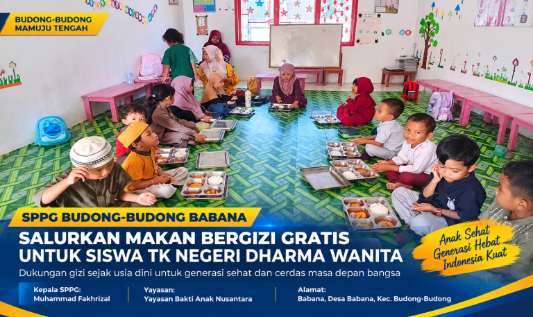 SPPG Budong-Budong Babana Salurkan Makan Bergizi Gratis untuk Siswa TK Negeri Dharma Wanita