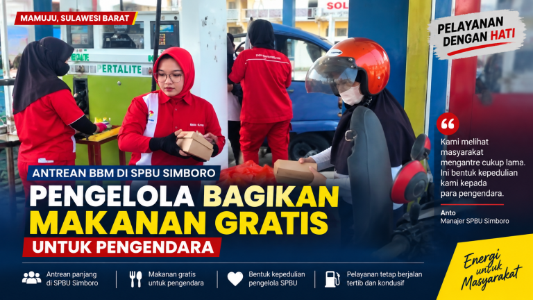 Antrean BBM Mengular di SPBU Simboro, Pengelola Bagikan Makanan Gratis untuk Pengendara