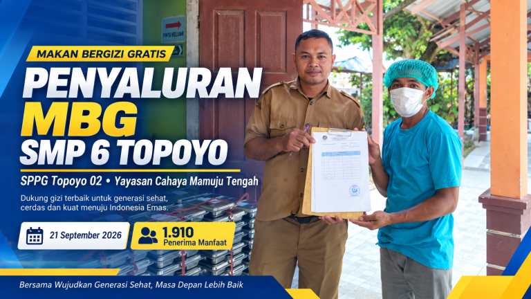 SPPG Topoyo 02 Salurkan MBG untuk 1.910 Penerima, SMP 6 Topoyo Jadi Salah Satu Sasaran