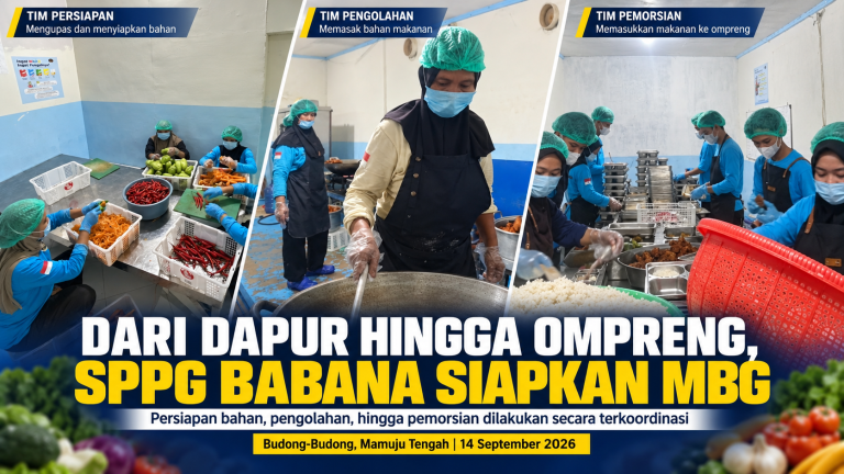 Dari Dapur hingga Ompreng, SPPG Budong-Budong Babana Pastikan Proses MBG Berjalan Terstruktur