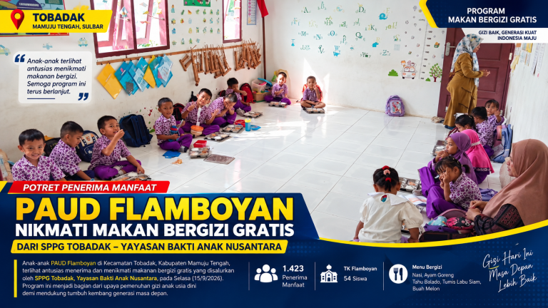 SPPG Tobadak Salurkan Makan Bergizi Gratis, PAUD Flamboyan Jadi Salah Satu Penerima Manfaat