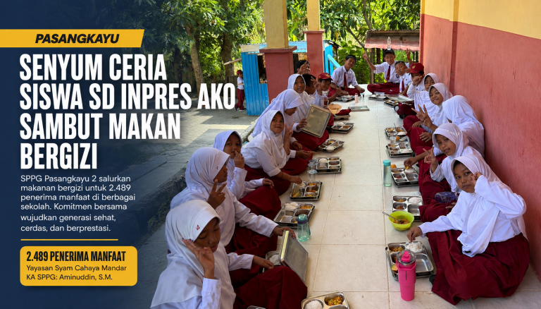 Senyum Ceria Siswa SD Inpres Ako Sambut Makan Bergizi, SPPG Pasangkayu 2 Layani 2.489 Penerima Manfaat