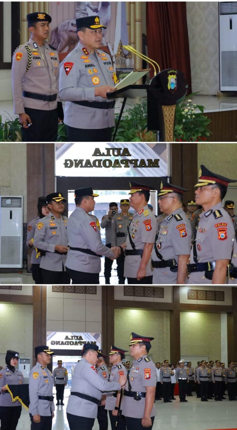 Kapolda Sulsel Pimpin Upacara Serah Terima Jabatan Karolog dan Kabidkeu Polda Sulsel